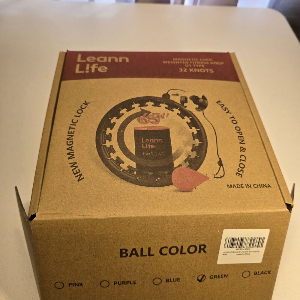 Leann L!fe Weighted Fitness Hoop Green Ball Black Belt